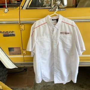 Harley Davidson white short sleeve shirt